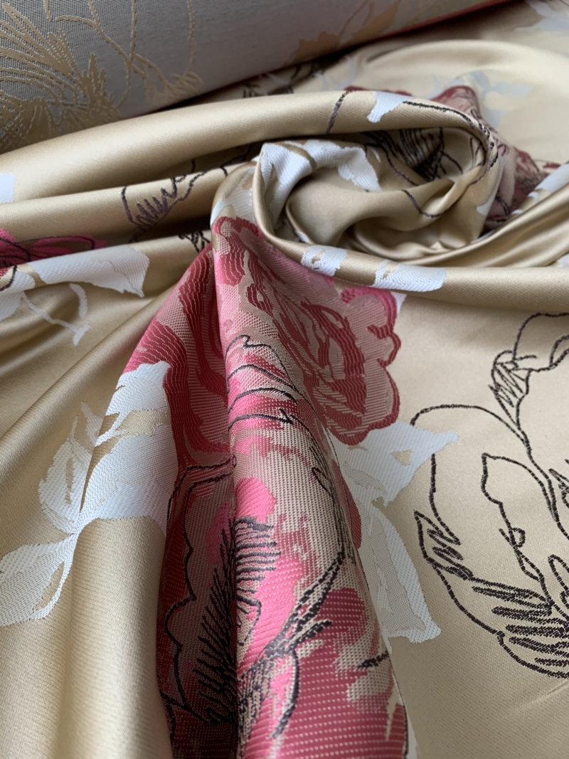 Tissu Pagode rose beige