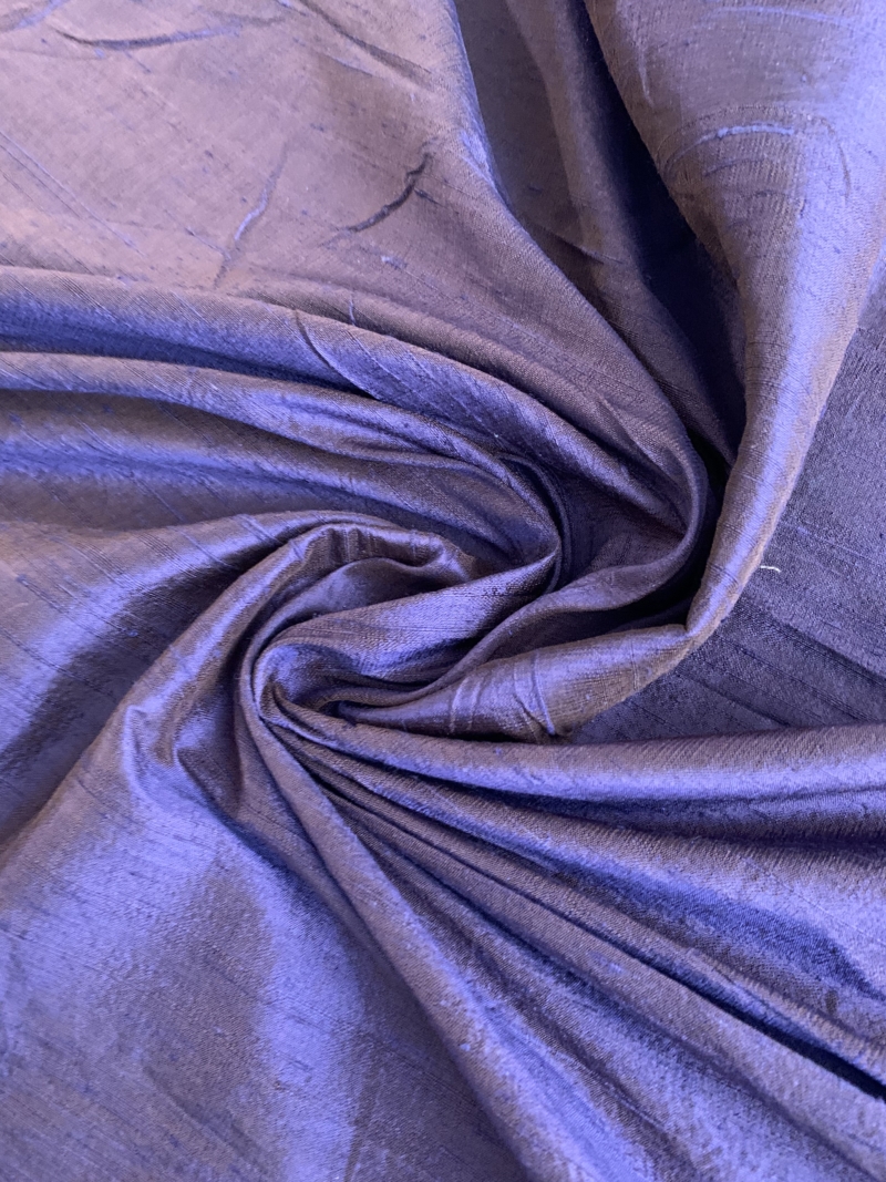 Tissu soie sauvage aubergine