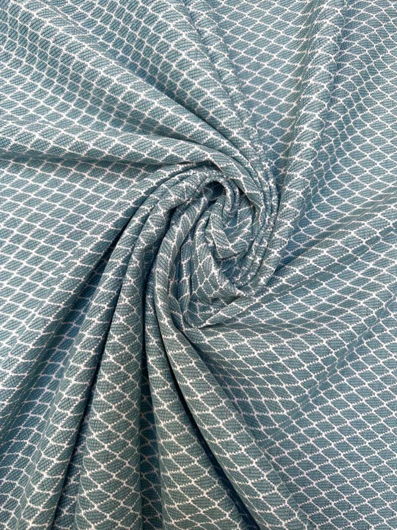 Tissu Alba bleu émeraude