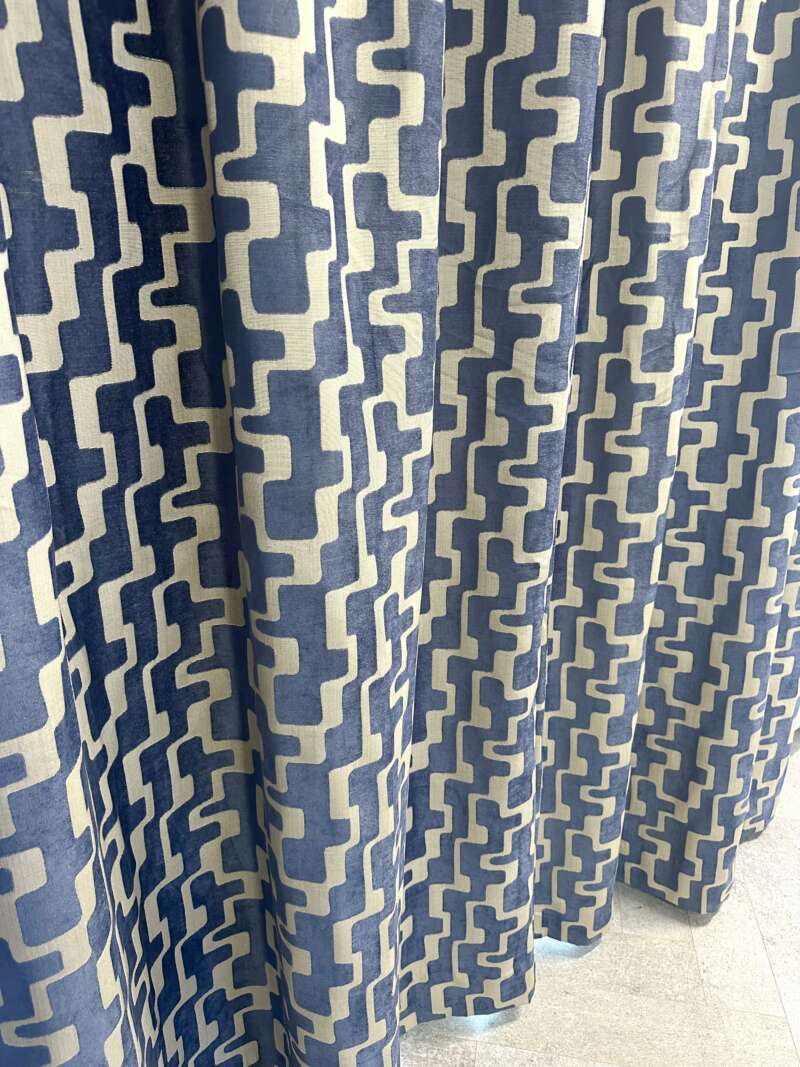 Rideaux Lazul bleu à plis flamands – Image 2